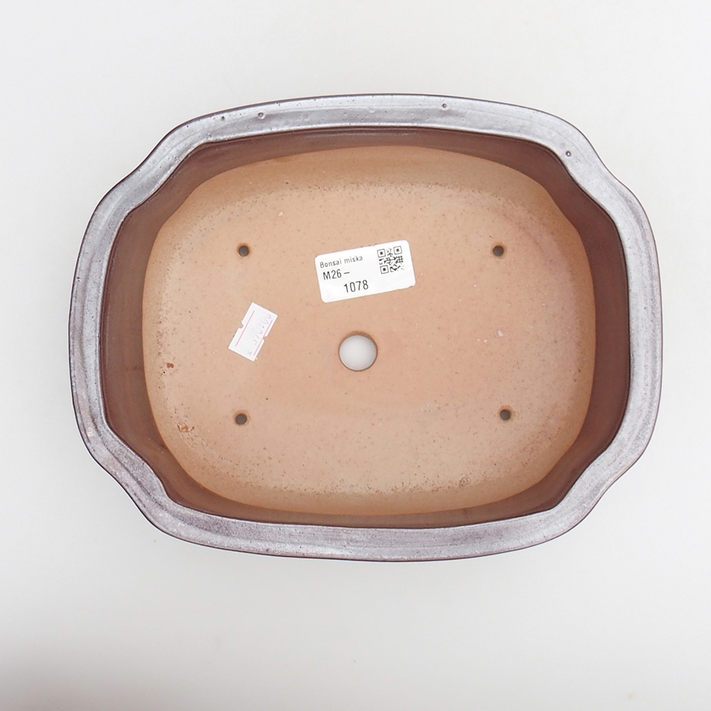 Keramická bonsajová miska 22 x 16,5 x 7 cm, hnedá