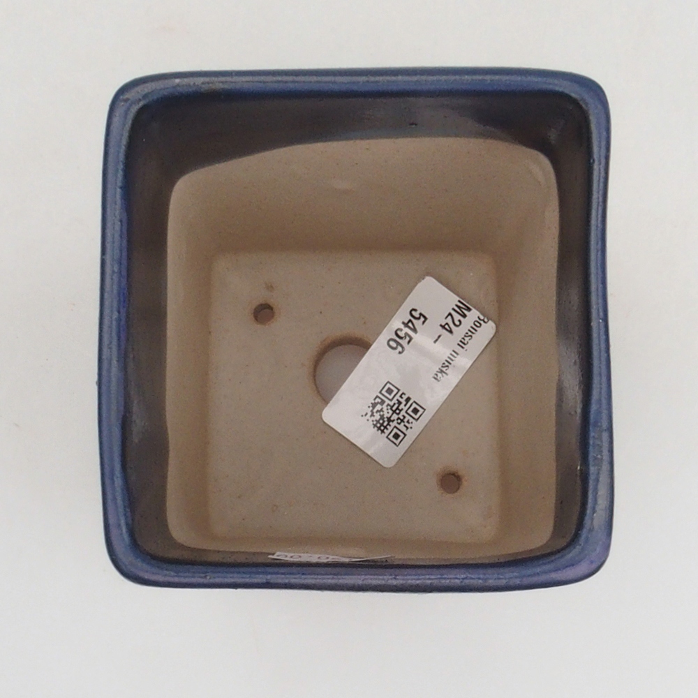 Keramická bonsai miska 8,5 x 8,5 x 10,5 cm, farba modra