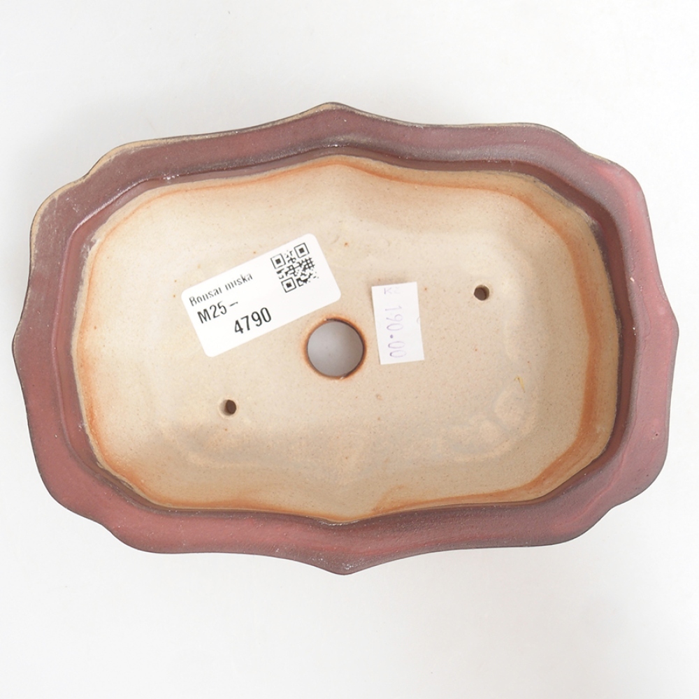 Keramická bonsai miska 15,5 x 11,5 x 4,5 cm, farba  ružová