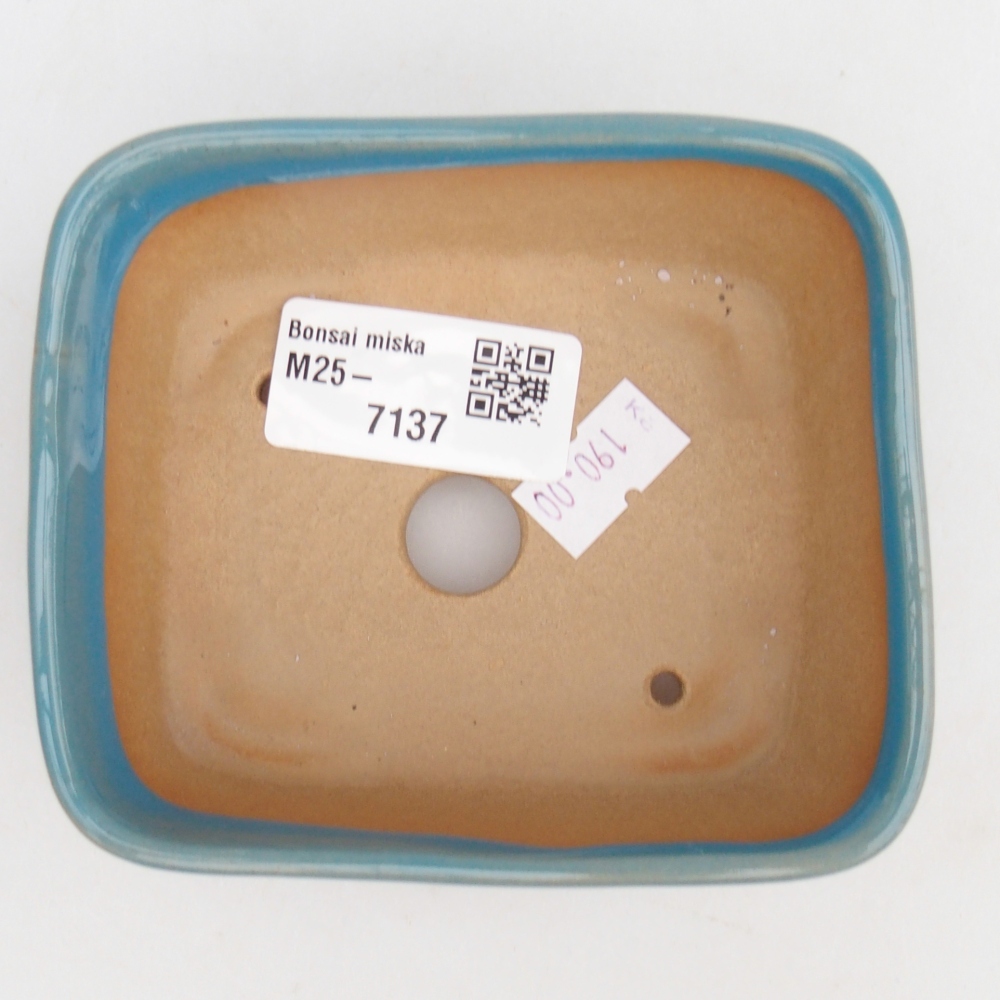 Keramická miska na bonsaje 10,5 x 8,5 x 4 cm, farba modrá