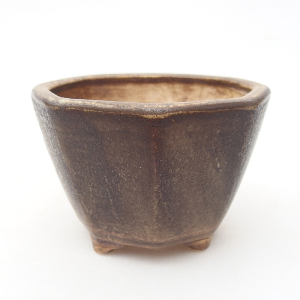 Keramická bonsai miska 8,5 x 8,5 x 6 cm, farba hnedá