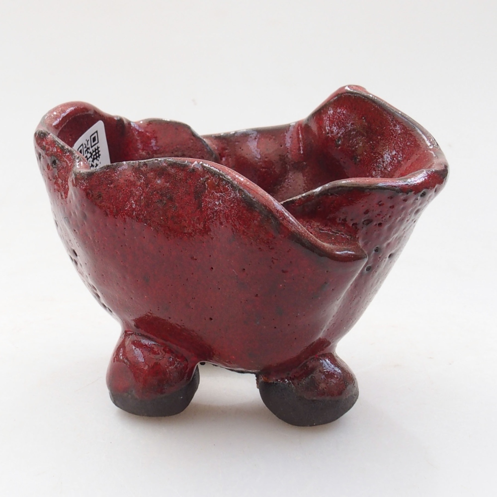 Keramická Škrupina 8 x 8 x 7 cm , farba červená