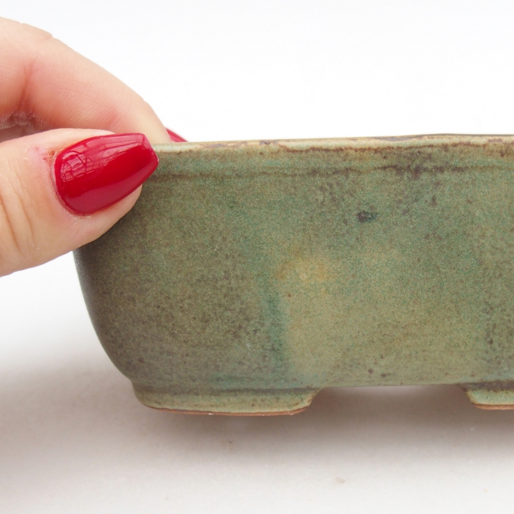 Keramická miska na bonsaje 12,5 x 10 x 5 cm, zelená