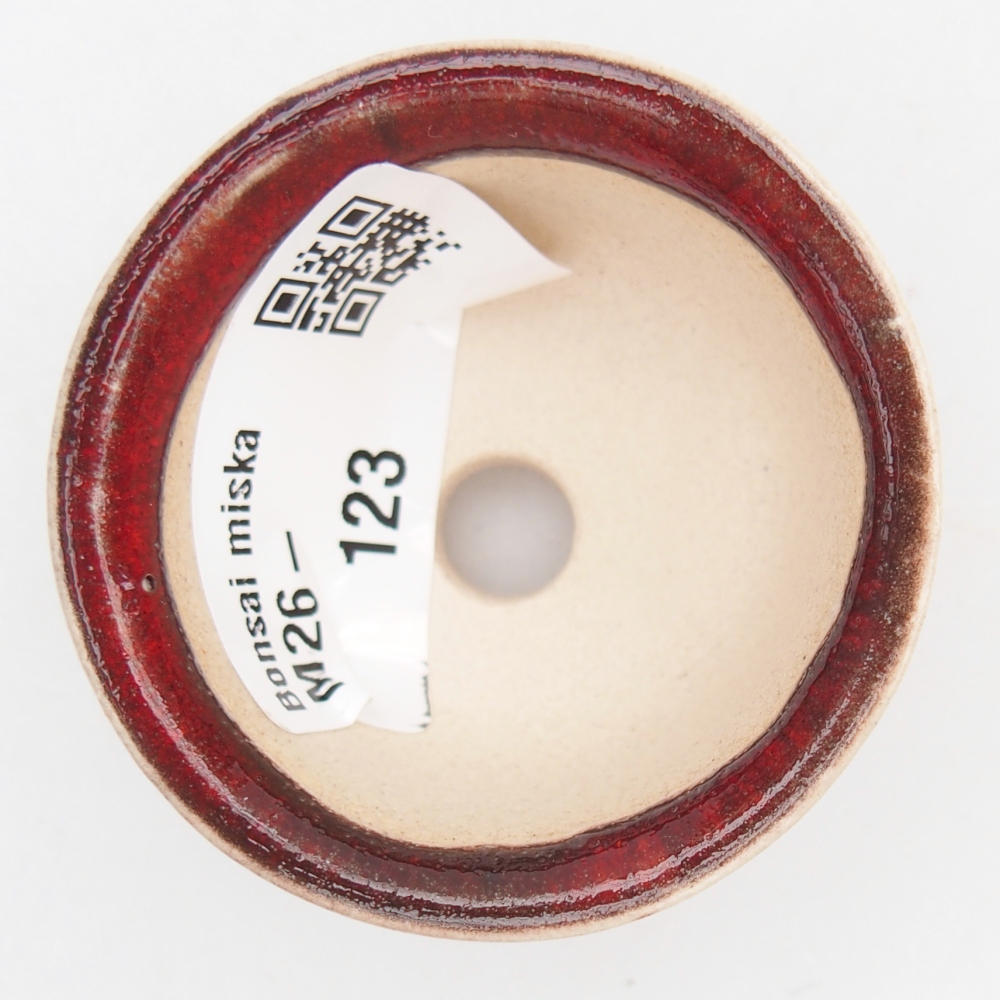 Mini bonsajová miska 5 x 5 x 3 cm, farba červená