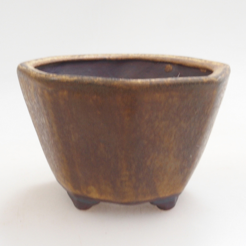 Keramická bonsai miska 9 x 7,5 x 3,5 cm, farba hnedá