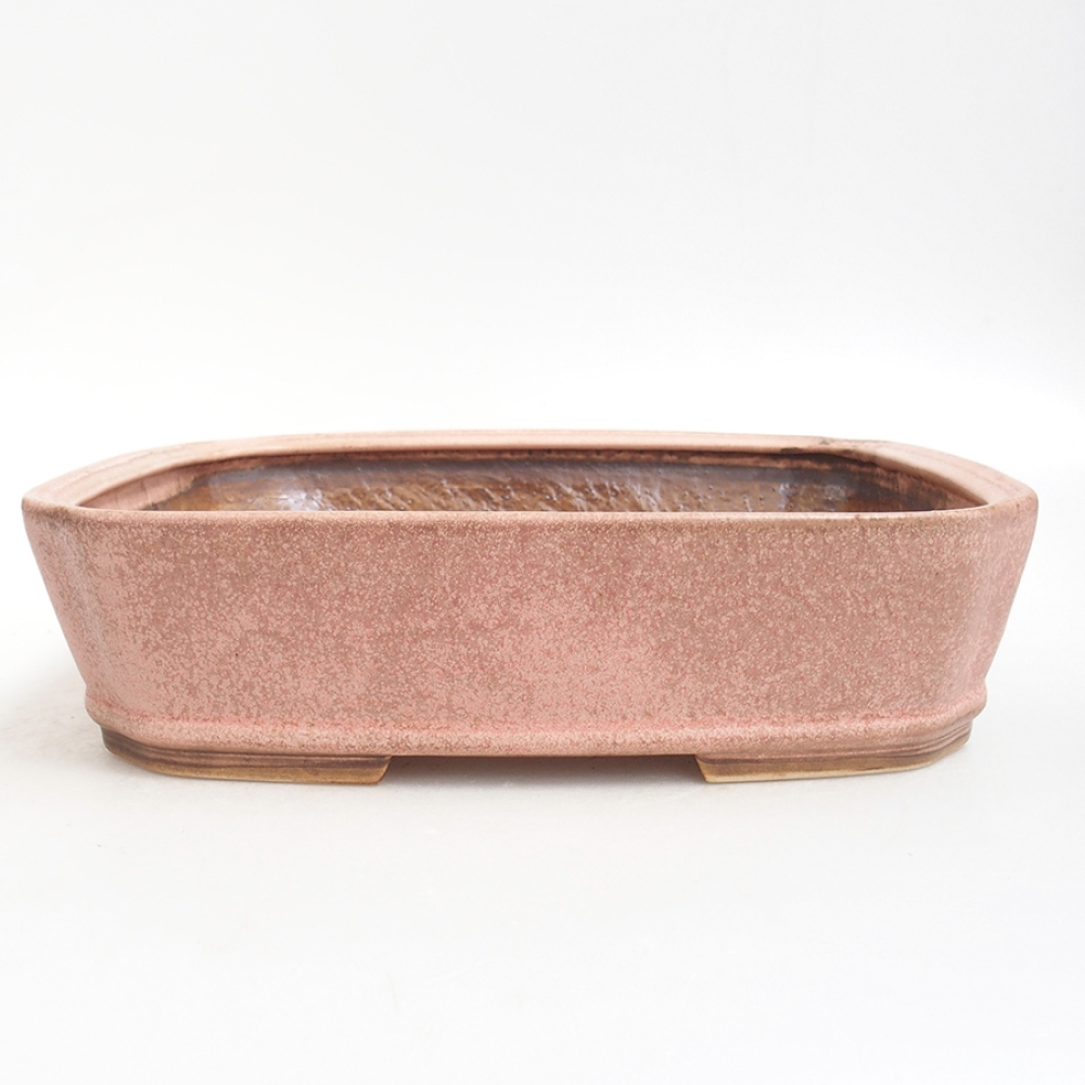 Keramická bonsai miska  24,5 x 21 x 6  cm, farba ružová