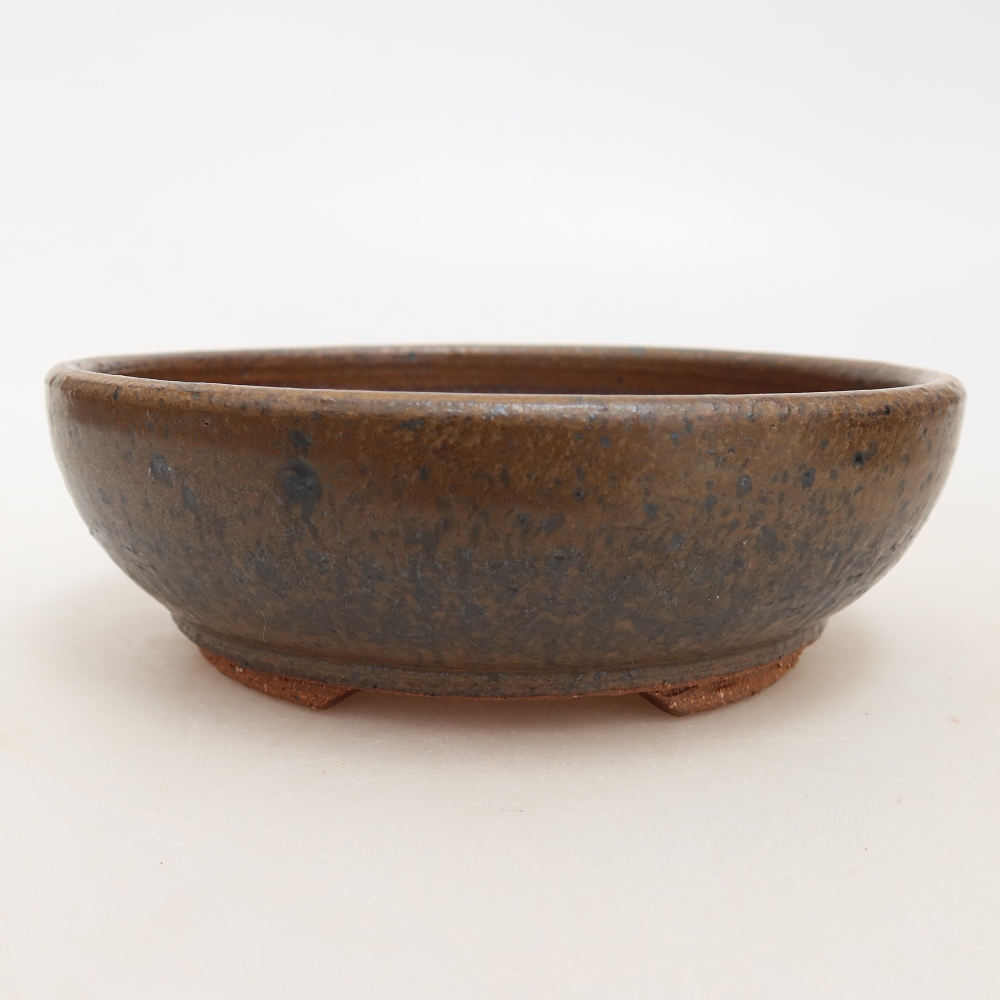 Keramická miska na bonsaje 14,5 x 14,5 x 4,5 cm, farba hnedá