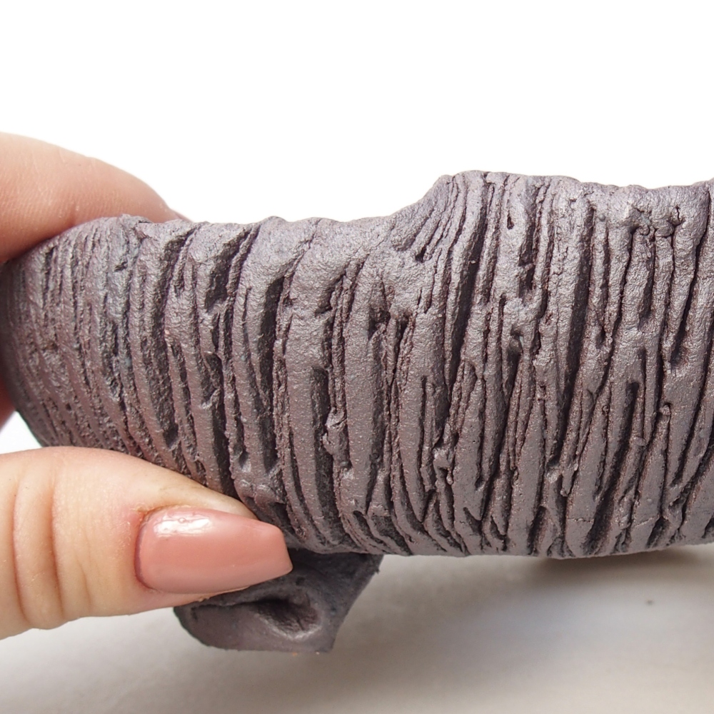 Keramická bonsajová miska 17 x 15 x 5,5 cm, farba kovu