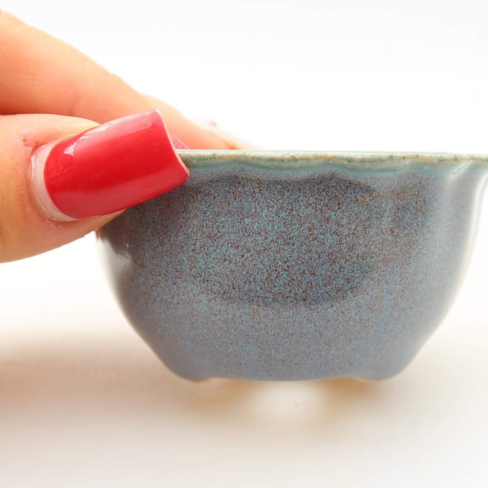 Keramická miska na bonsaje 7 x 7 x 3,5 cm, farba sivá