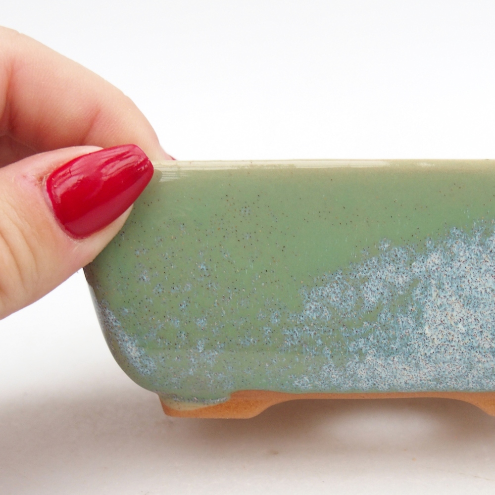 Keramická miska na bonsaje 10,5 x 7,5 x 4,5 cm, zelená