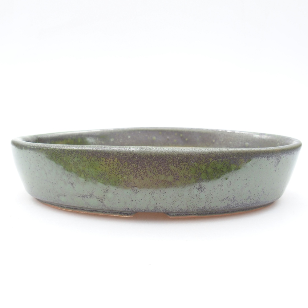 Keramická bonsai miska 18,5 x 13,5 x 4,5 cm, farba zelená