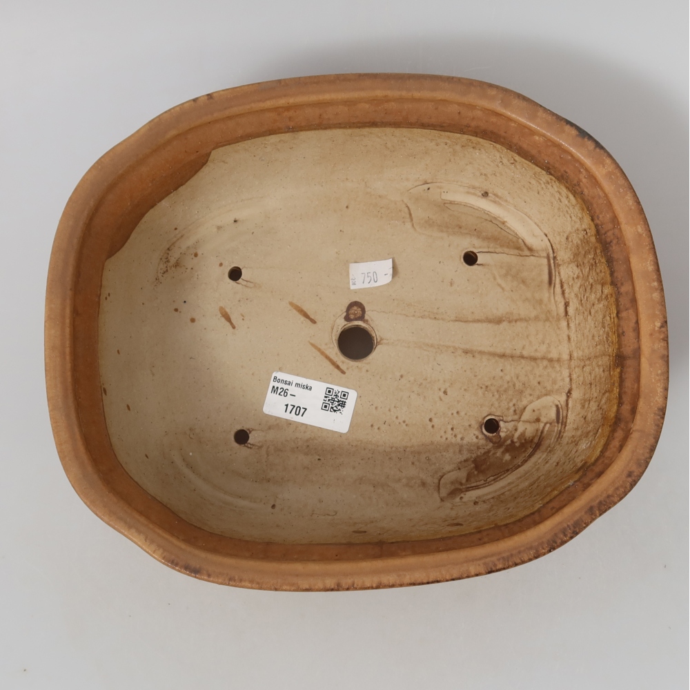 Keramická miska na bonsai 25 x 21,5 x 7,5 cm, farba ružová