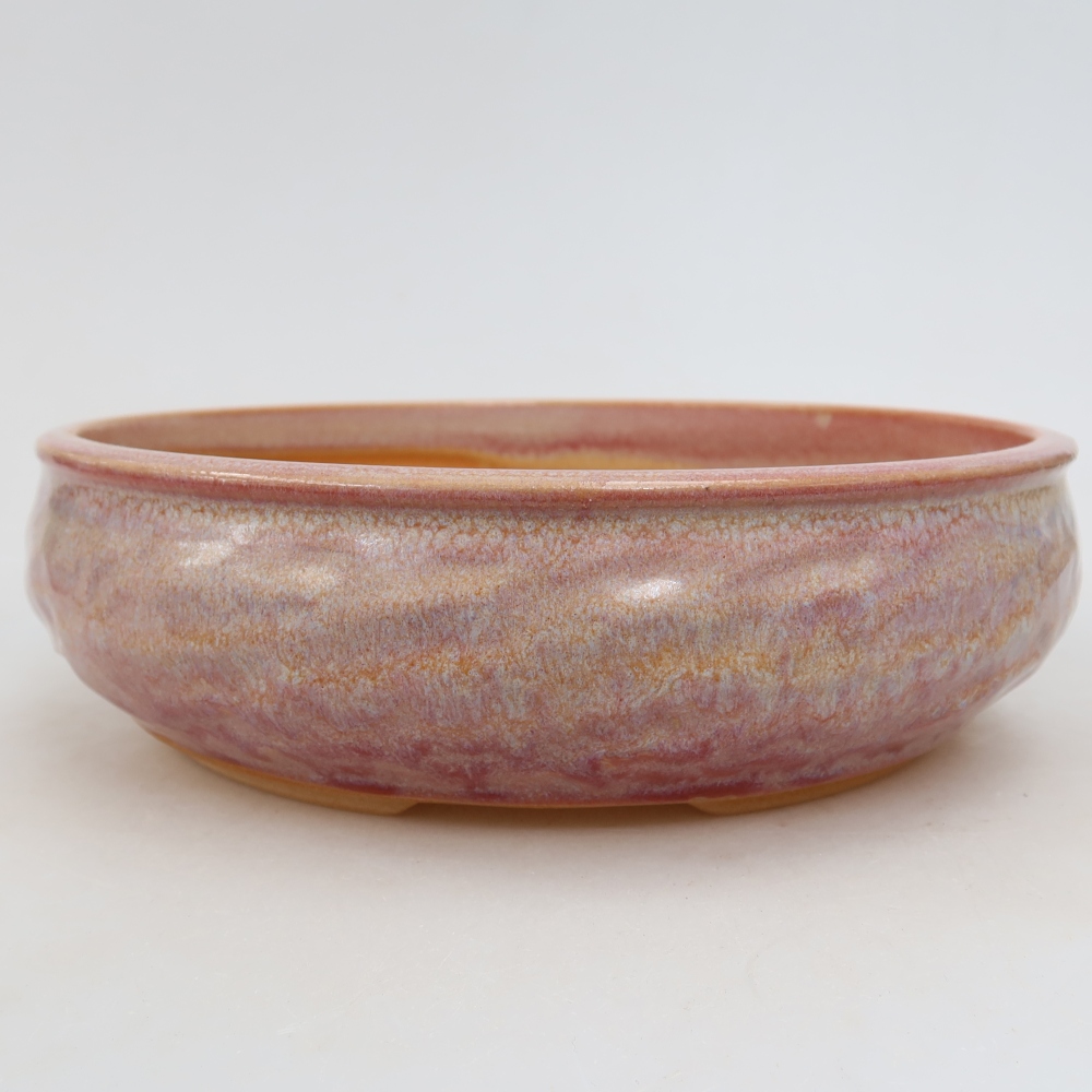 Keramická miska na bonsaje 21,5 x 21,5 x 6 cm, farba ružová