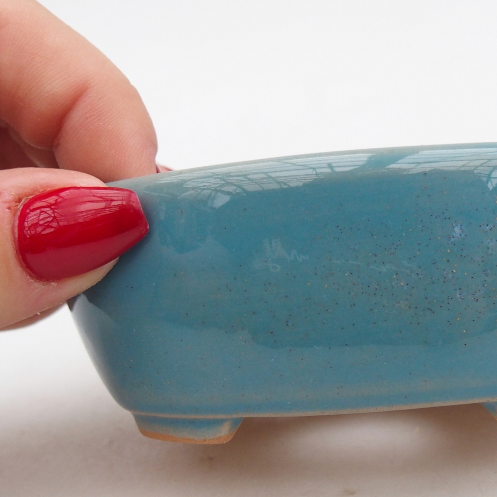 Keramická miska na bonsaje 9,5 x 7,5 x 3,5 cm, farba modrá