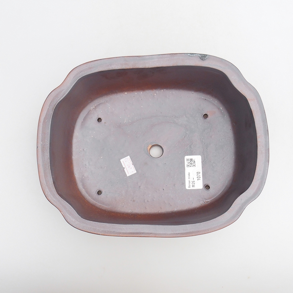 Keramická bonsajová miska 24 x 19,5 x 7 cm, farba kovu