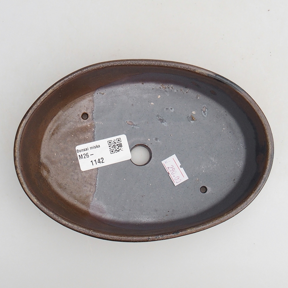 Keramická miska na bonsaje 18,5 x 13 x 4 cm, hnedá