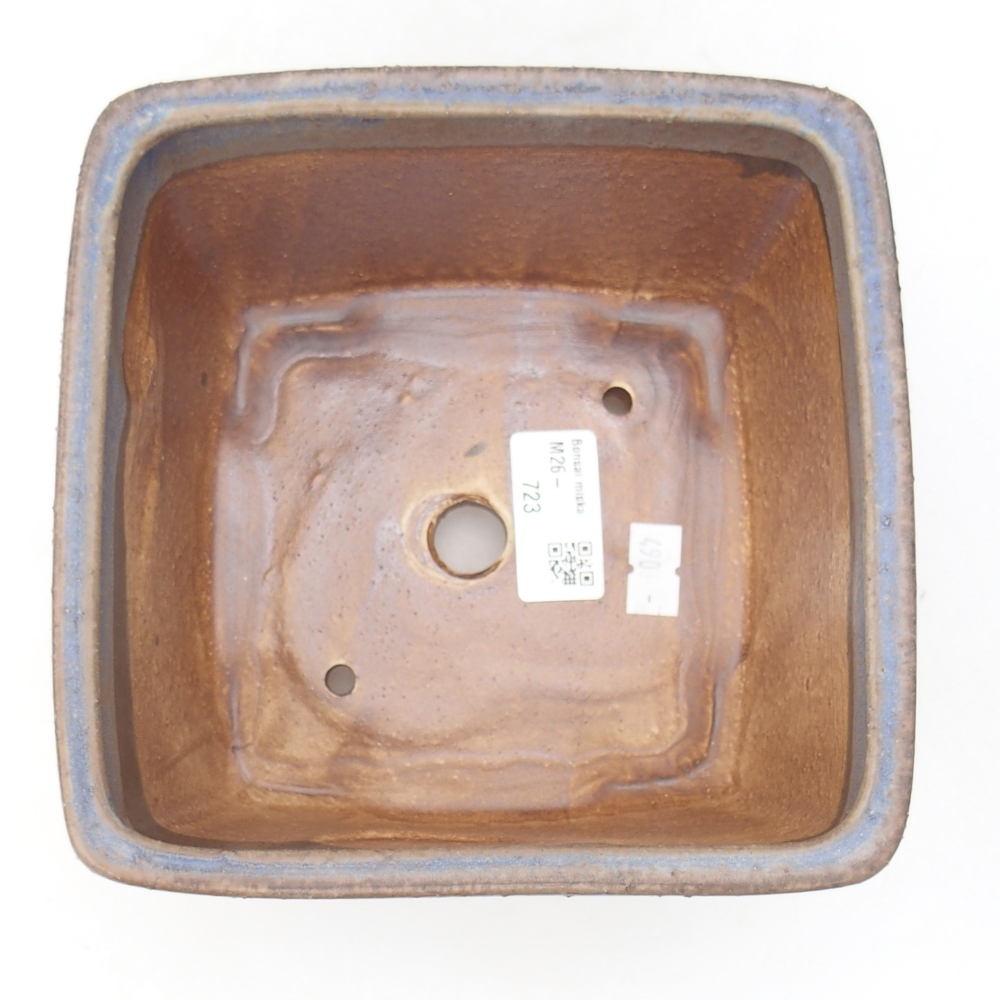 Keramická miska na bonsaje 16 x 16 x 10 cm, farba modrá