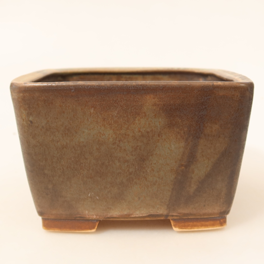 Keramická miska na bonsai 13 x 13 x 8 cm, farba zelená