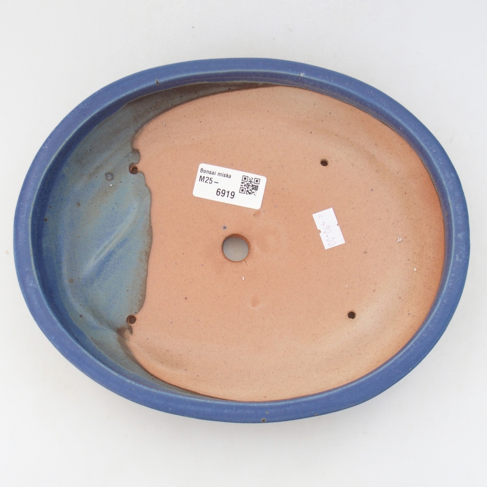 Keramická miska na bonsaje 24 x 19,5 x 4 cm, farba modrá