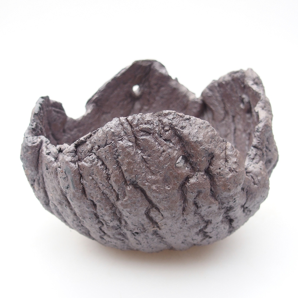 Keramická Škrupina 14 x 13 x 9,5 cm , farba kovová