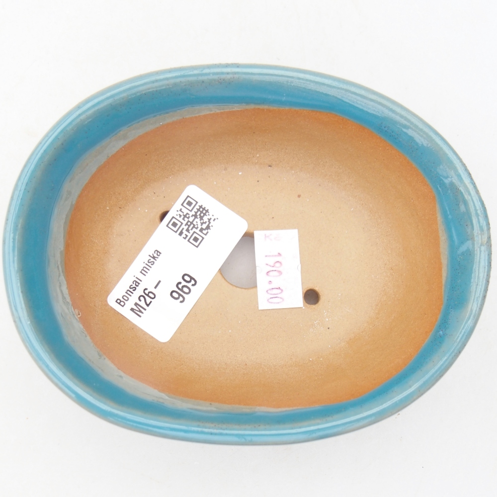 Keramická miska na bonsaje 11 x 8,5 x 4 cm, farba modrá