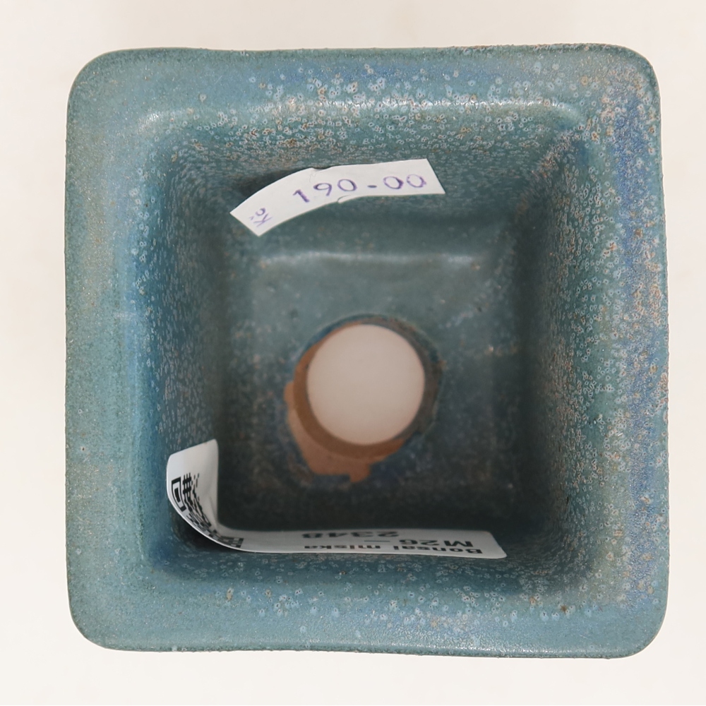 Keramická miska na bonsaje 6 x 6 x 5,5 cm, farba modrá