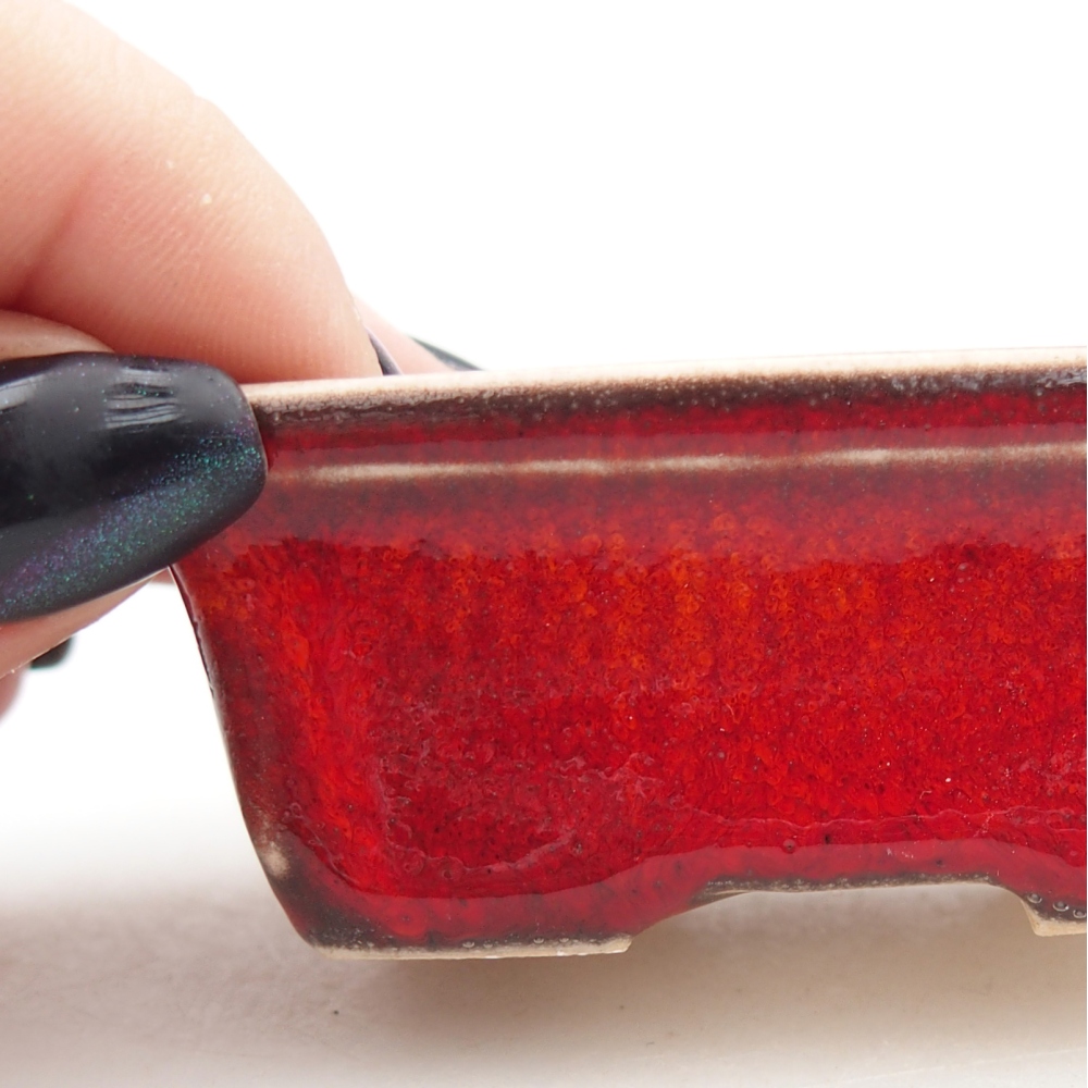 Mini bonsajová miska 6,5 x 4,5 x 2,5 cm, farba červená