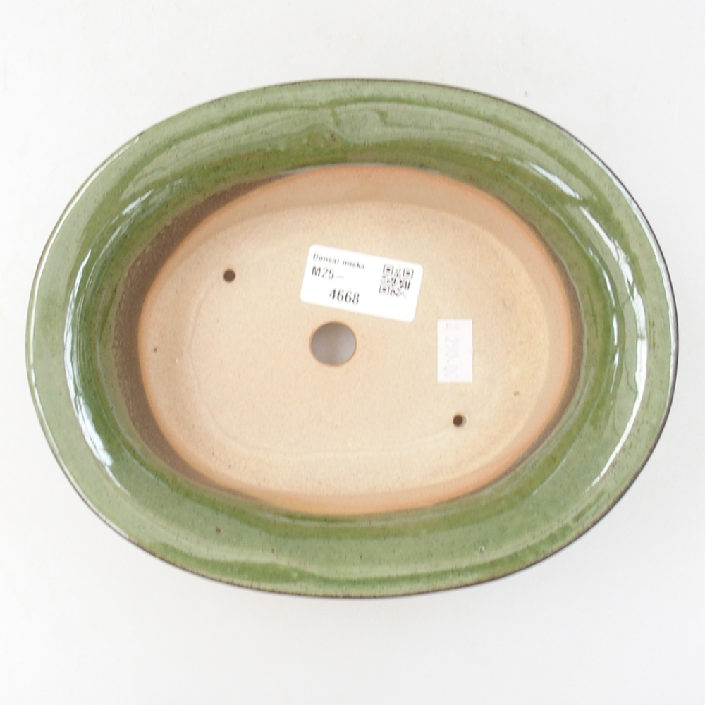 Keramická bonsai miska 19,5 x 15,5 x 6,5 cm, farba zelená