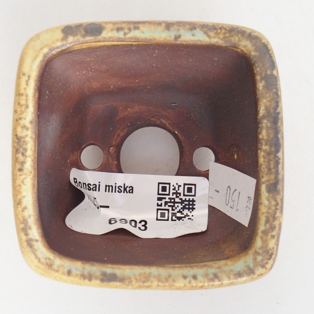 Keramická miska na bonsaje 6 x 6 x 4 cm, zelená