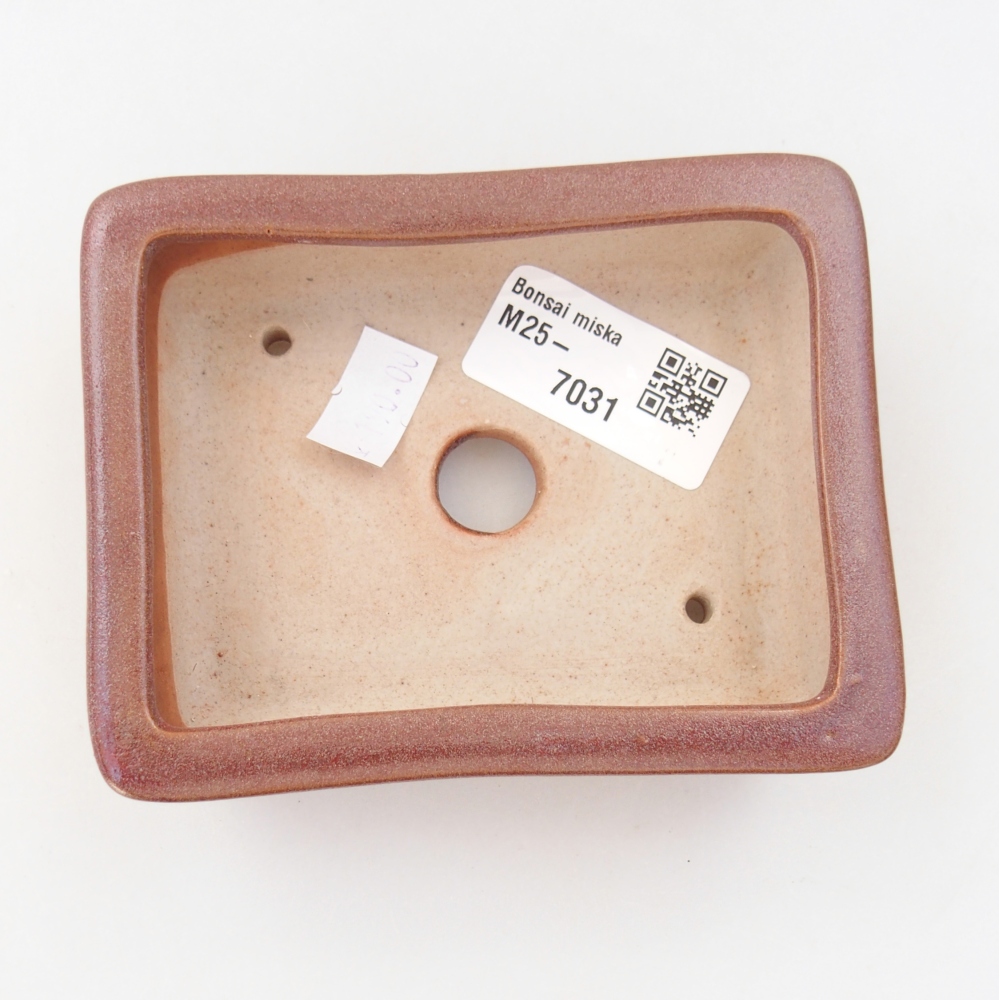 Keramická miska na bonsaje 11 x 8,5 x 3,5 cm, bordová