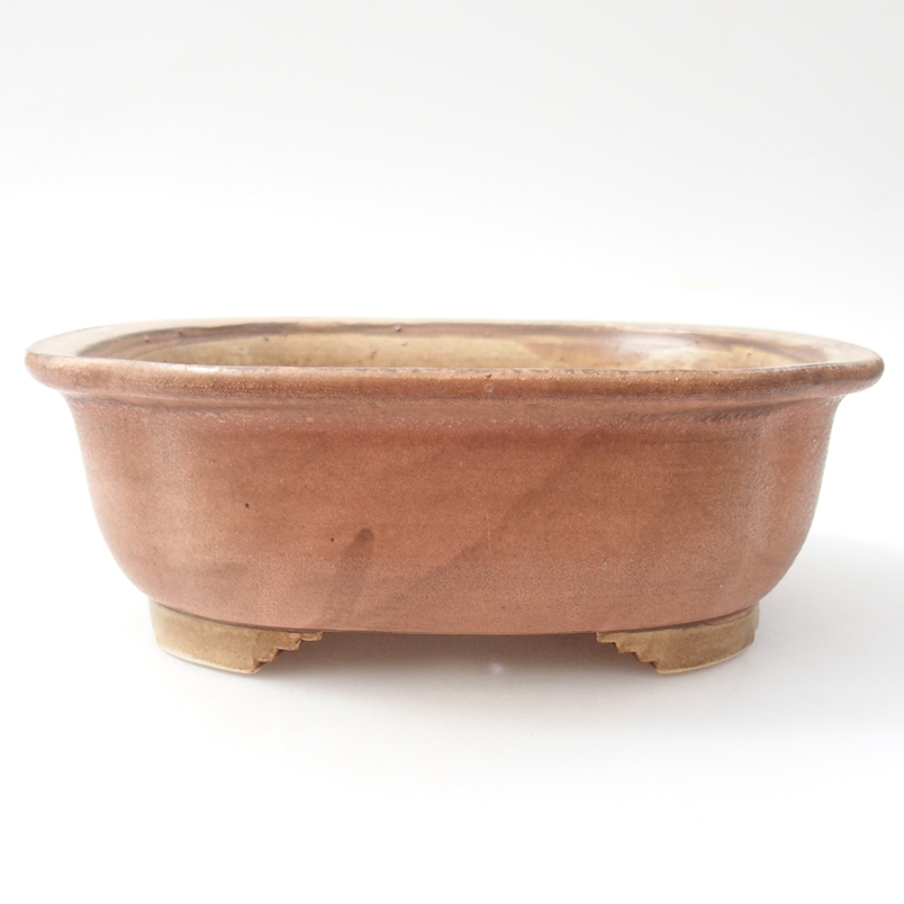 Keramická bonsai miska 20 x 16 x 7  cm, farba ružová