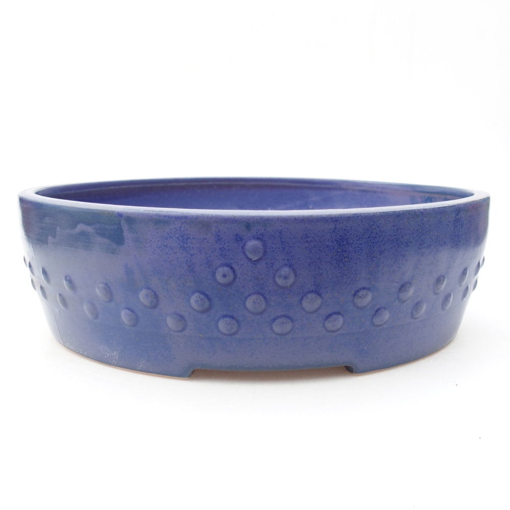 Keramická miska na bonsaje 27,5 x 27,5 x 8 cm, farba modrá