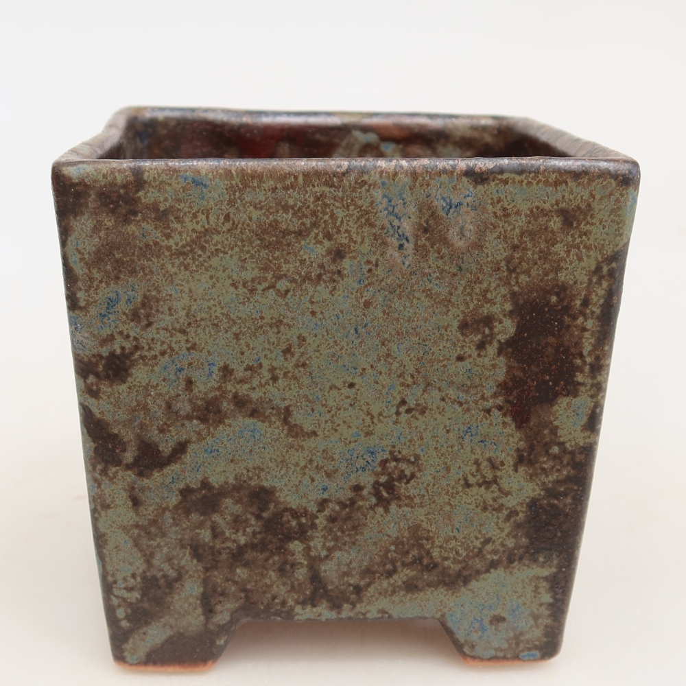 Keramická miska na bonsaje 8,5 x 8,5 x 9 cm, farba hnedá