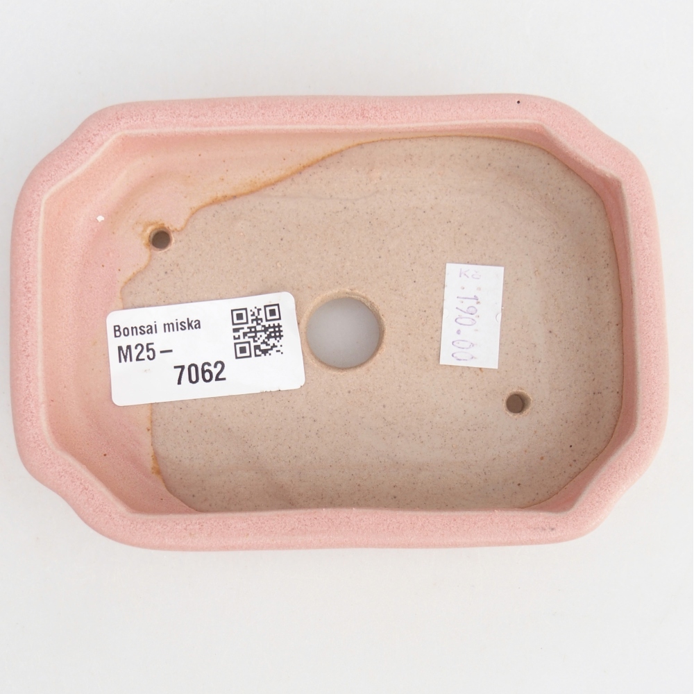 Keramická miska na bonsaje 12,5 x 9 x 3 cm, ružová