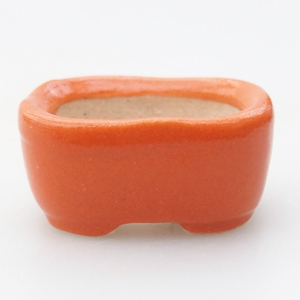 Mini bonsajová miska 2,5 x 2,5 x 1 cm, oranžová