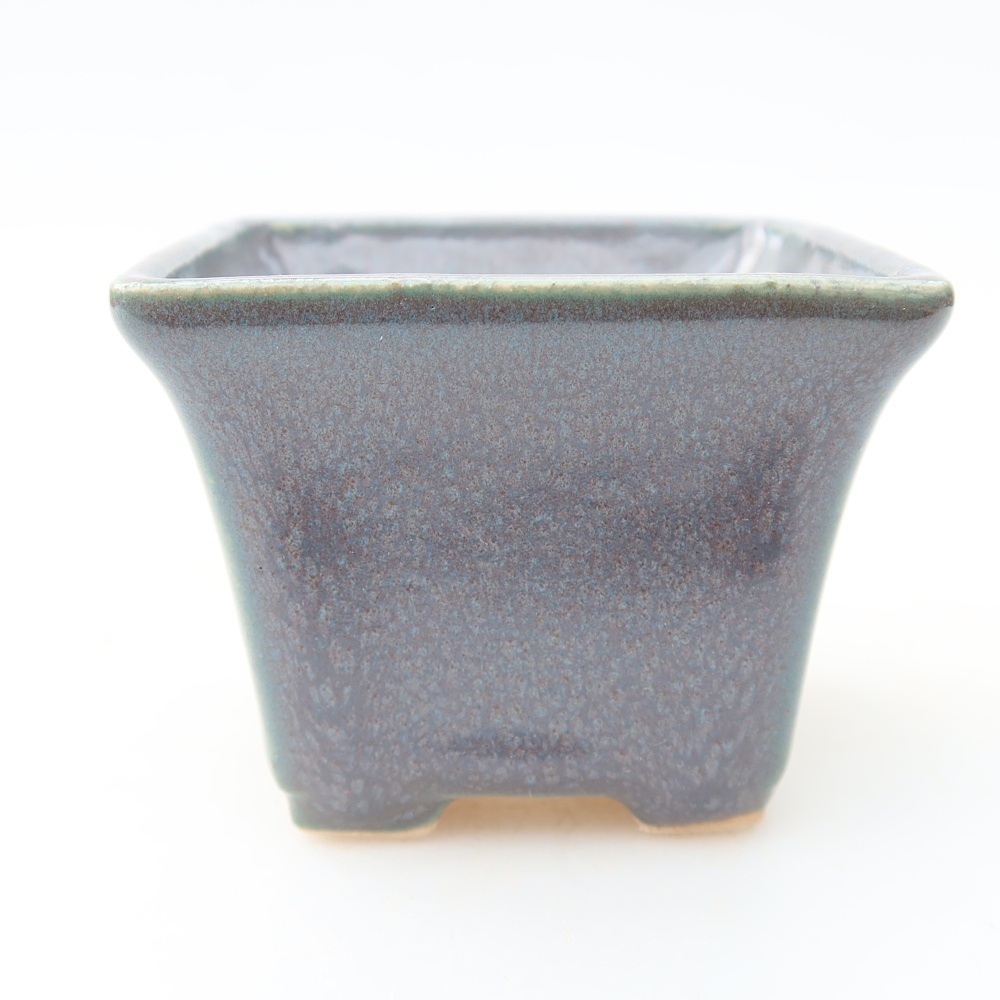 Keramická miska na bonsaje 6,5 × 6,5 × 5 cm, farba sivá
