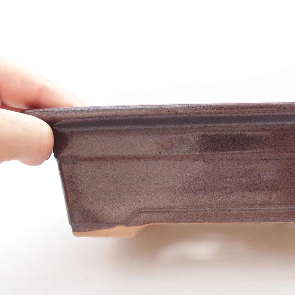 Keramická bonsai miska 18,5 x 13 x 6,5 cm, farba hnedá