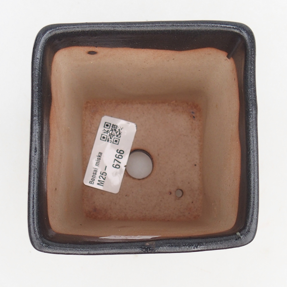 Keramická miska na bonsaje 8,5 x 8,5 x 11,5 cm, sivá