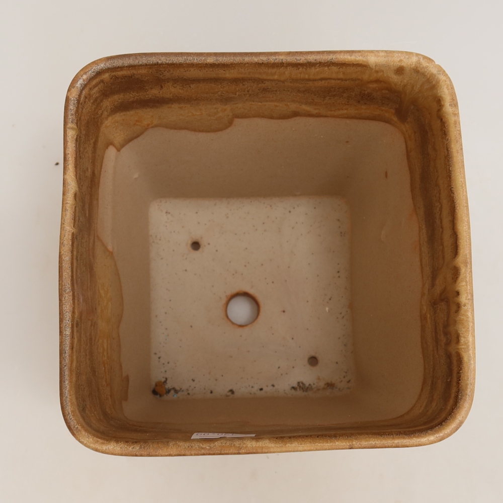 Keramická miska na bonsai 13,5 x 13,5 x 15 cm, farba béžová