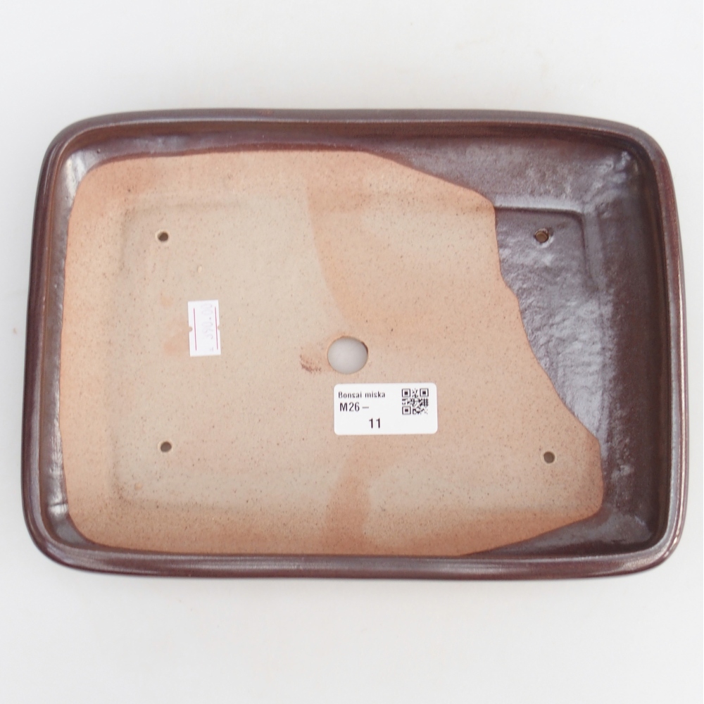 Keramická miska na bonsaje 24 x 17,5 x 4 cm, hnedá