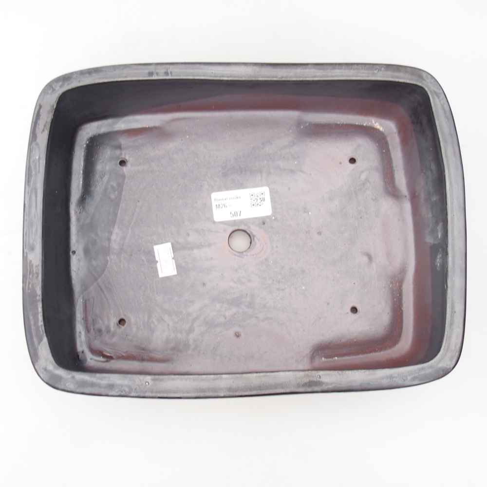 Keramická miska na bonsaje 26,5 x 20 x 6,5 cm, čierna