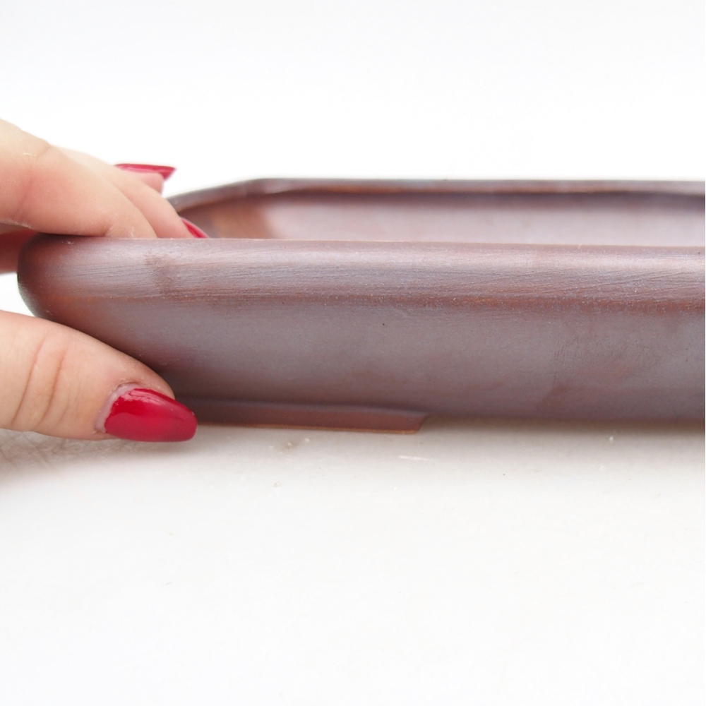 Keramická bonsajová miska 24 x 17,5 x 4 cm, farba kovu