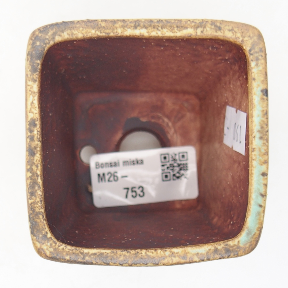 Keramická miska na bonsaje 6,5 x 6,5 x 7 cm, zelená