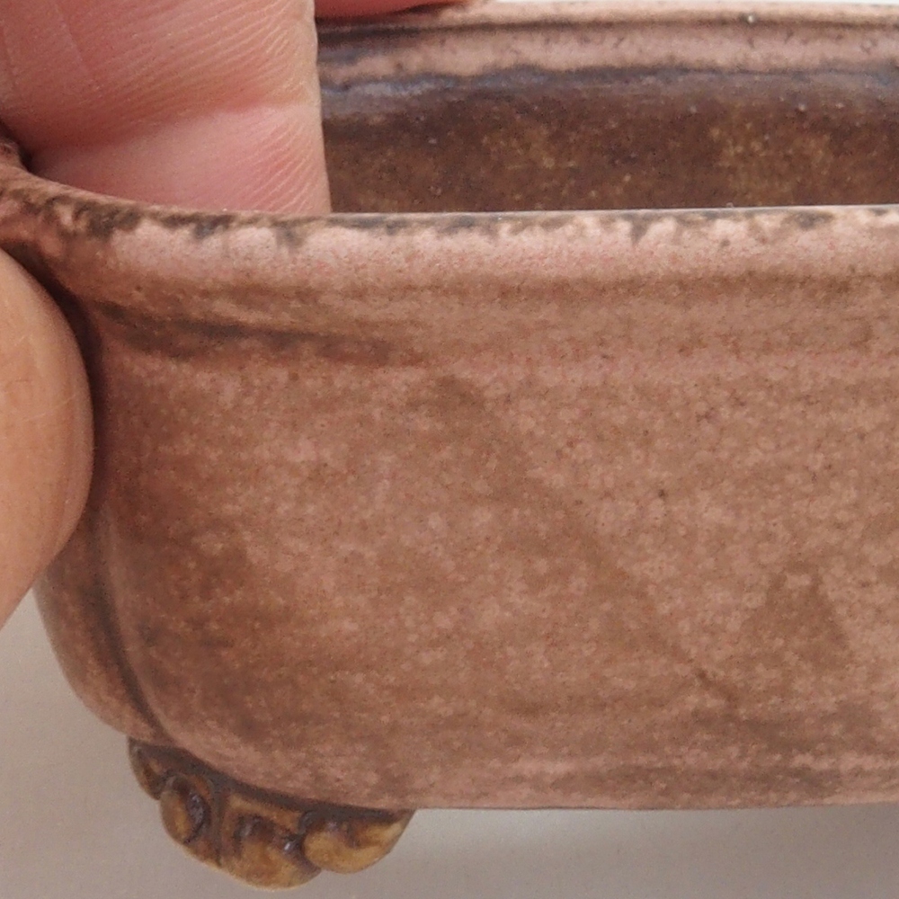 Keramická bonsai miska 7,5 x 7,5 x 3,5 cm, farba ružová