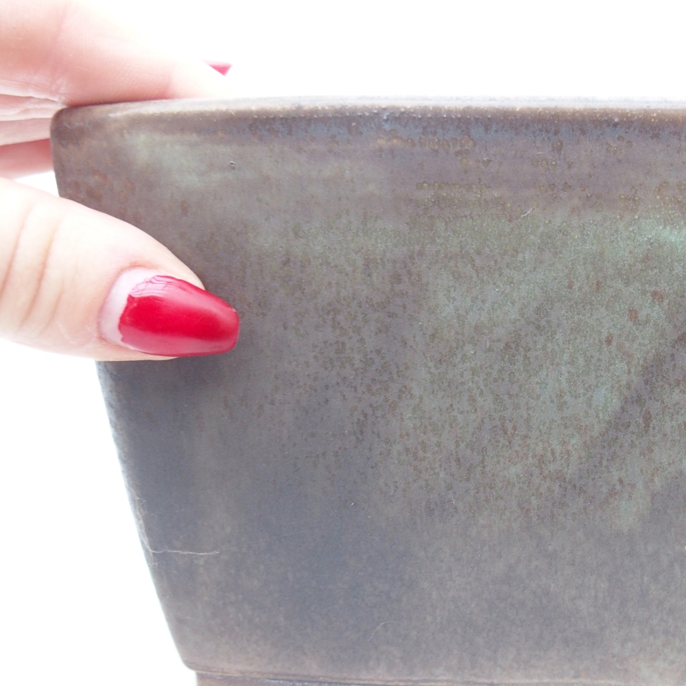 Keramická bonsajová miska 16 x 16 x 10 cm, zelená