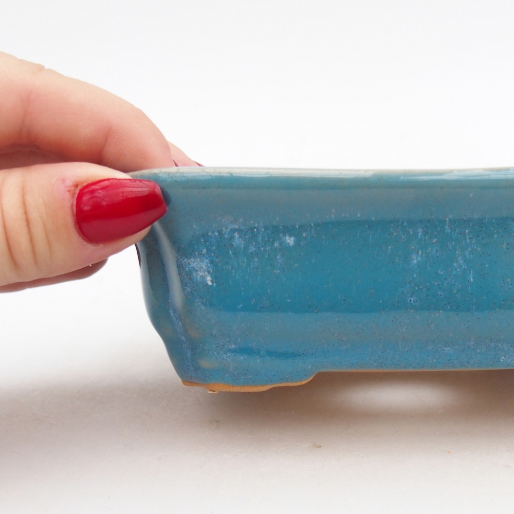 Keramická miska na bonsaje 14 x 11 x 4 cm, farba modrá