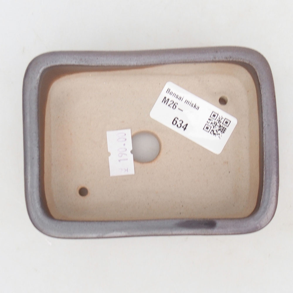 Keramická bonsajová miska 11,5 x 8,5 x 3 cm, farba kovu