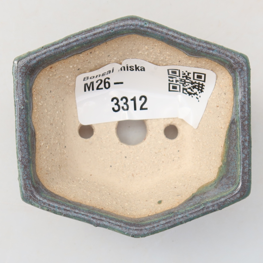 Keramická miska na bonsaje 6 x 5,5 x 2,5 cm, farba sivá