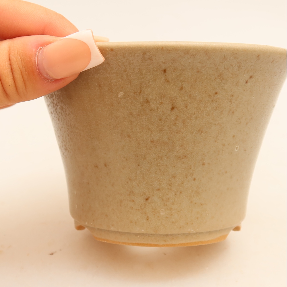 Keramická miska na bonsaje 11 x 11 x 7 cm, farba sivá