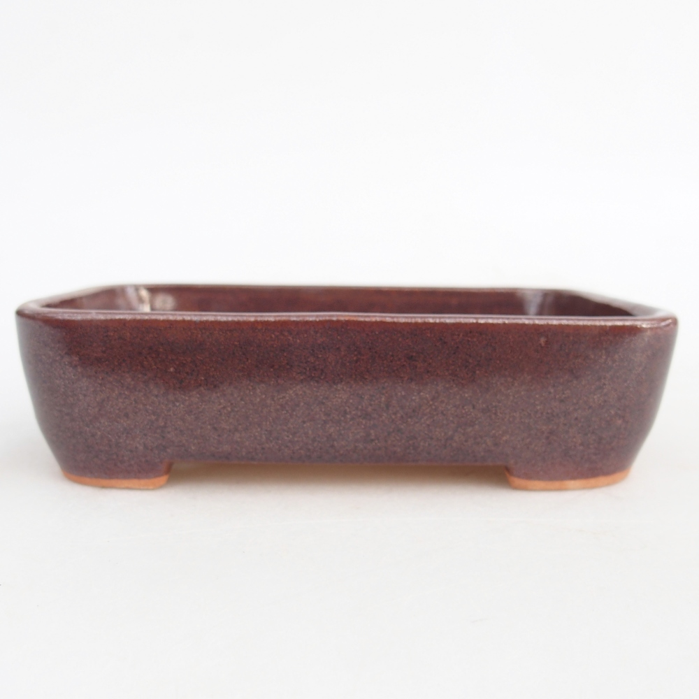 Keramická miska na bonsaje 12,5 x 9,5 x 3,5 cm, hnedá